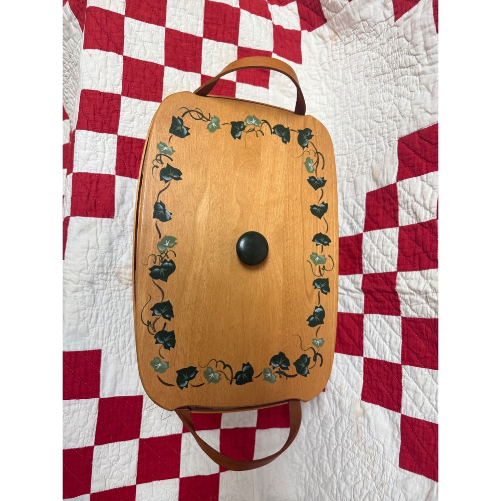 RARE !Longaberger 1997 Basket Ivy Painted Lid Floral Liner Plastic Protector